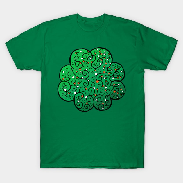 St Patrick's Day Four-Leaf Clover with Irish Vines T-Shirt by JonGrin